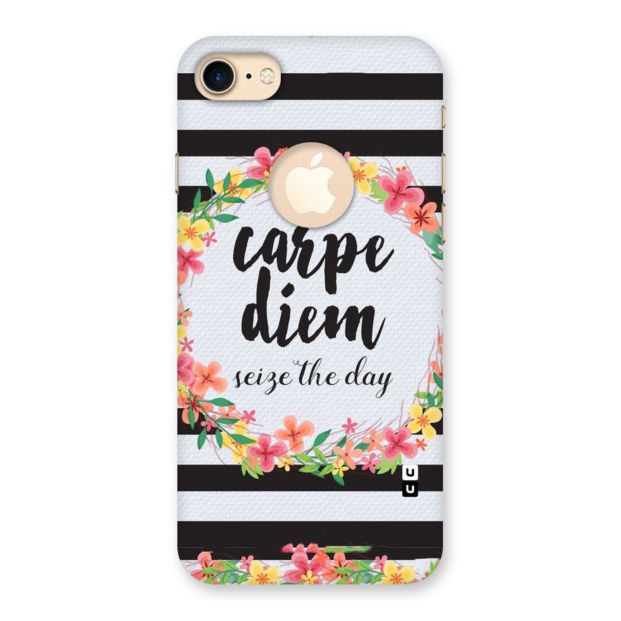 Floral Seize The Day Back Case for iPhone 7 Logo Cut