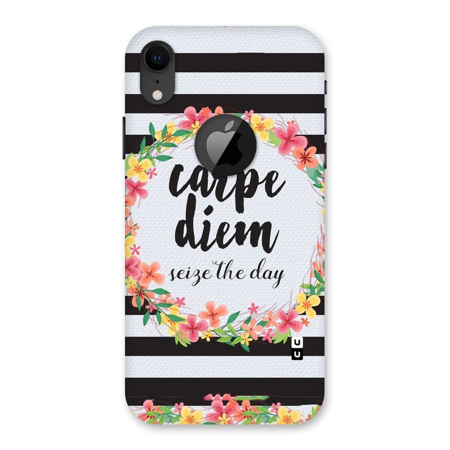 Floral Seize The Day Back Case for iPhone XR Logo Cut