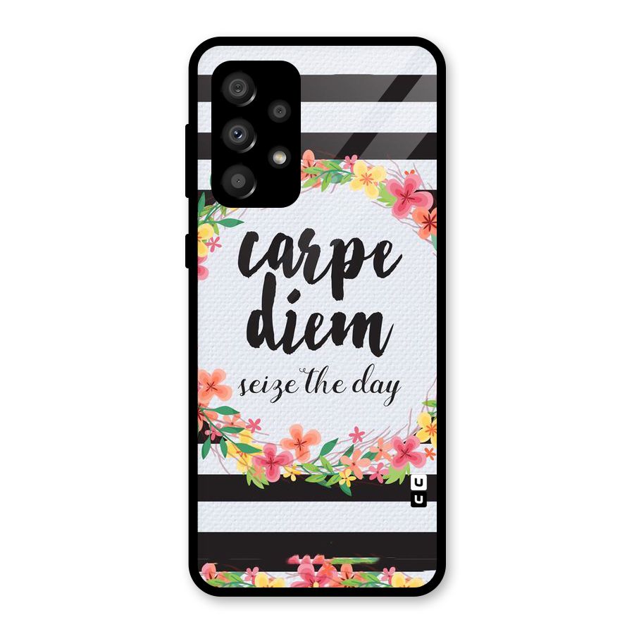Floral Seize The Day Glass Back Case for Galaxy A32