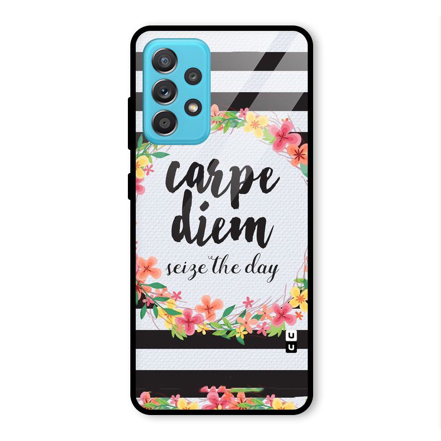 Floral Seize The Day Glass Back Case for Galaxy A52s 5G