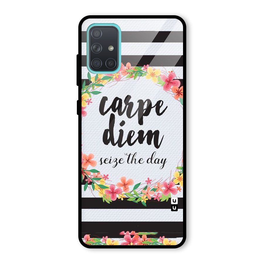 Floral Seize The Day Glass Back Case for Galaxy A71