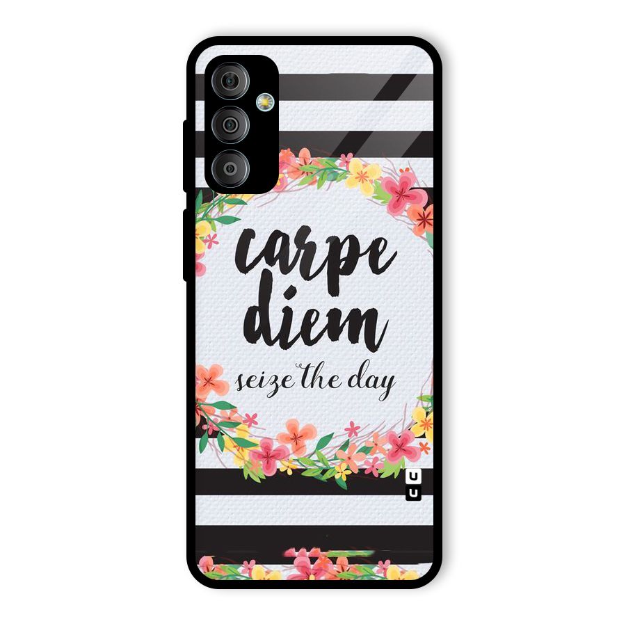 Floral Seize The Day Glass Back Case for Galaxy F23