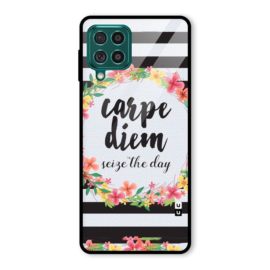 Floral Seize The Day Glass Back Case for Galaxy F62