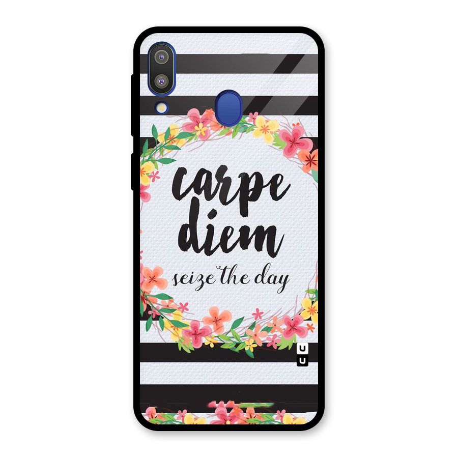 Floral Seize The Day Glass Back Case for Galaxy M20
