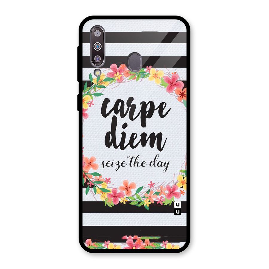 Floral Seize The Day Glass Back Case for Galaxy M30