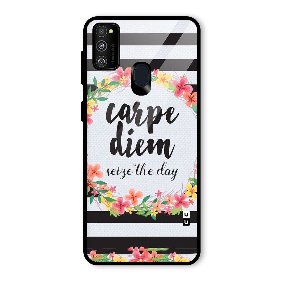 Floral Seize The Day Glass Back Case for Galaxy M30s