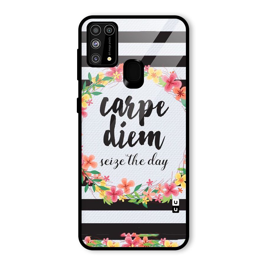 Floral Seize The Day Glass Back Case for Galaxy M31