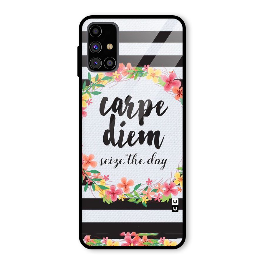 Floral Seize The Day Glass Back Case for Galaxy M31s