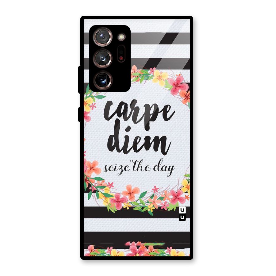 Floral Seize The Day Glass Back Case for Galaxy Note 20 Ultra