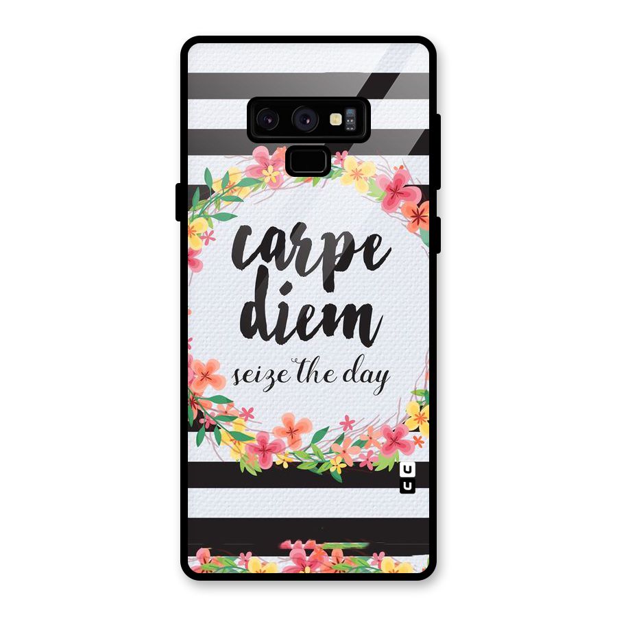 Floral Seize The Day Glass Back Case for Galaxy Note 9