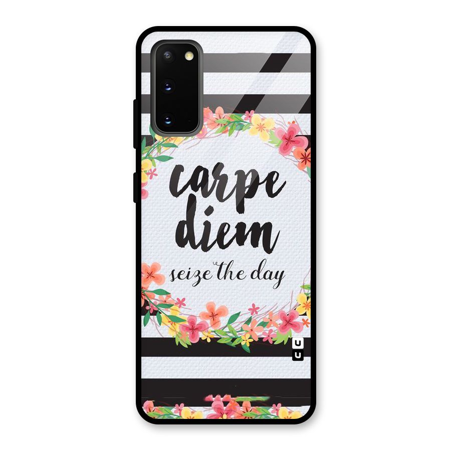Floral Seize The Day Glass Back Case for Galaxy S20