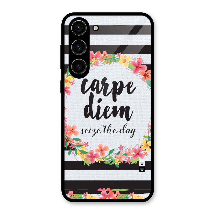 Floral Seize The Day Glass Back Case for Galaxy S23 Plus