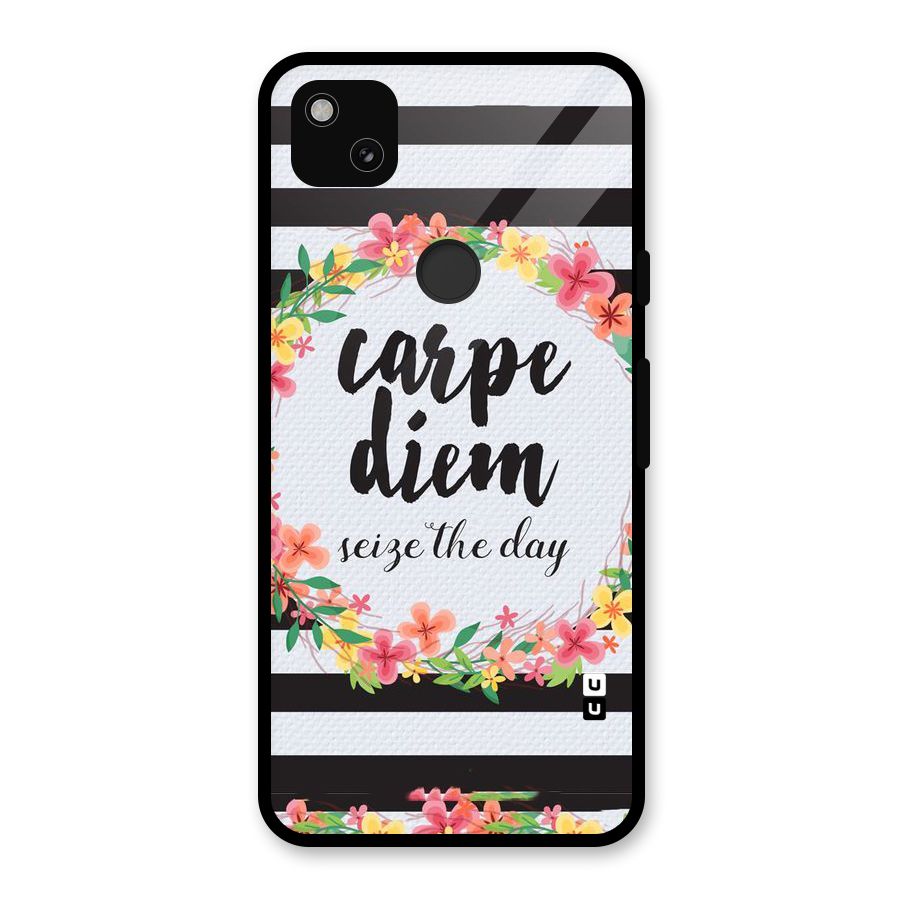 Floral Seize The Day Glass Back Case for Google Pixel 4a