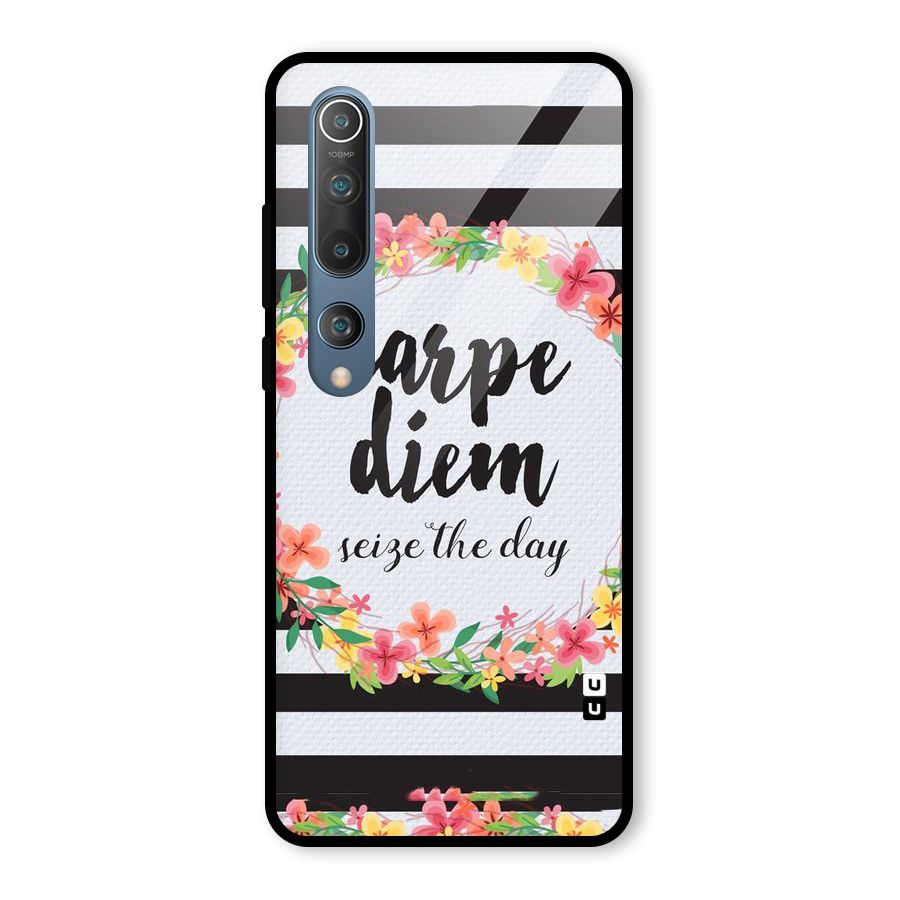 Floral Seize The Day Glass Back Case for Mi 10