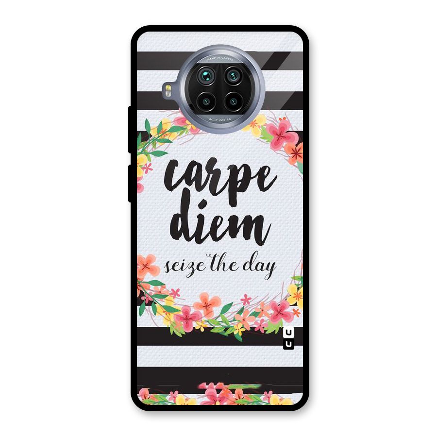 Floral Seize The Day Glass Back Case for Mi 10i