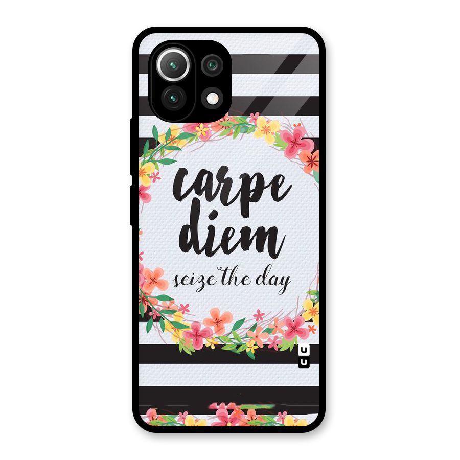Floral Seize The Day Glass Back Case for Mi 11 Lite NE 5G