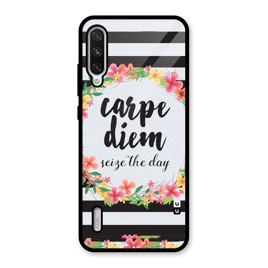 Floral Seize The Day Glass Back Case for Mi A3