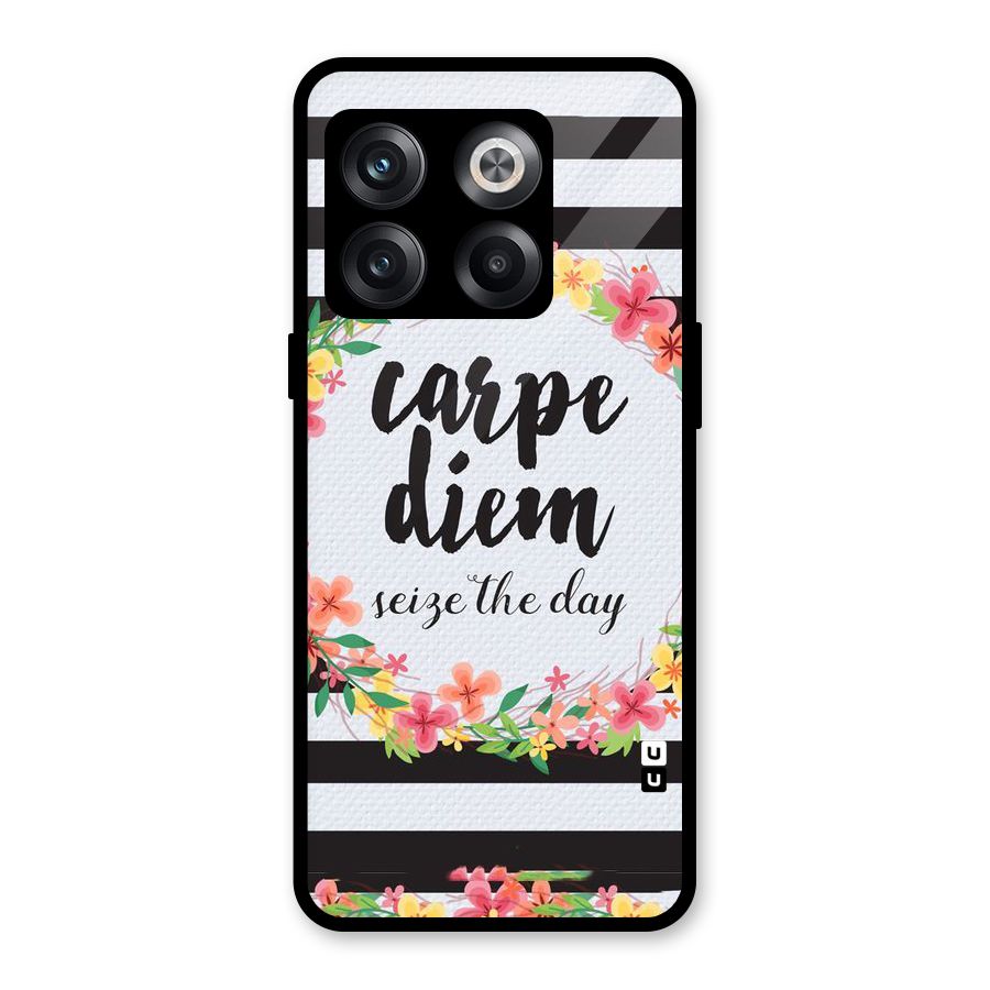 Floral Seize The Day Glass Back Case for OnePlus 10T