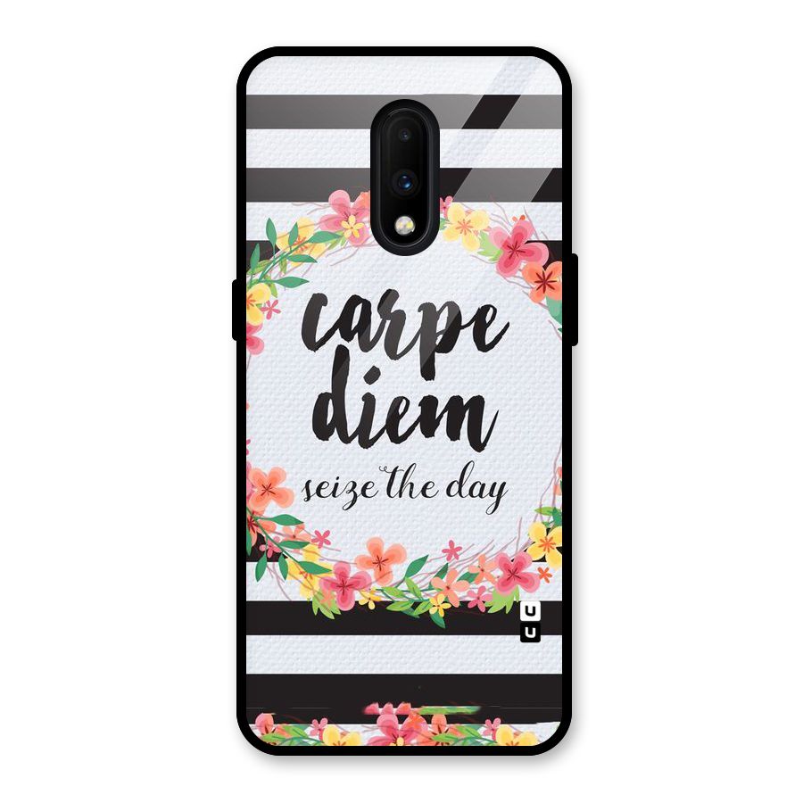 Floral Seize The Day Glass Back Case for OnePlus 7