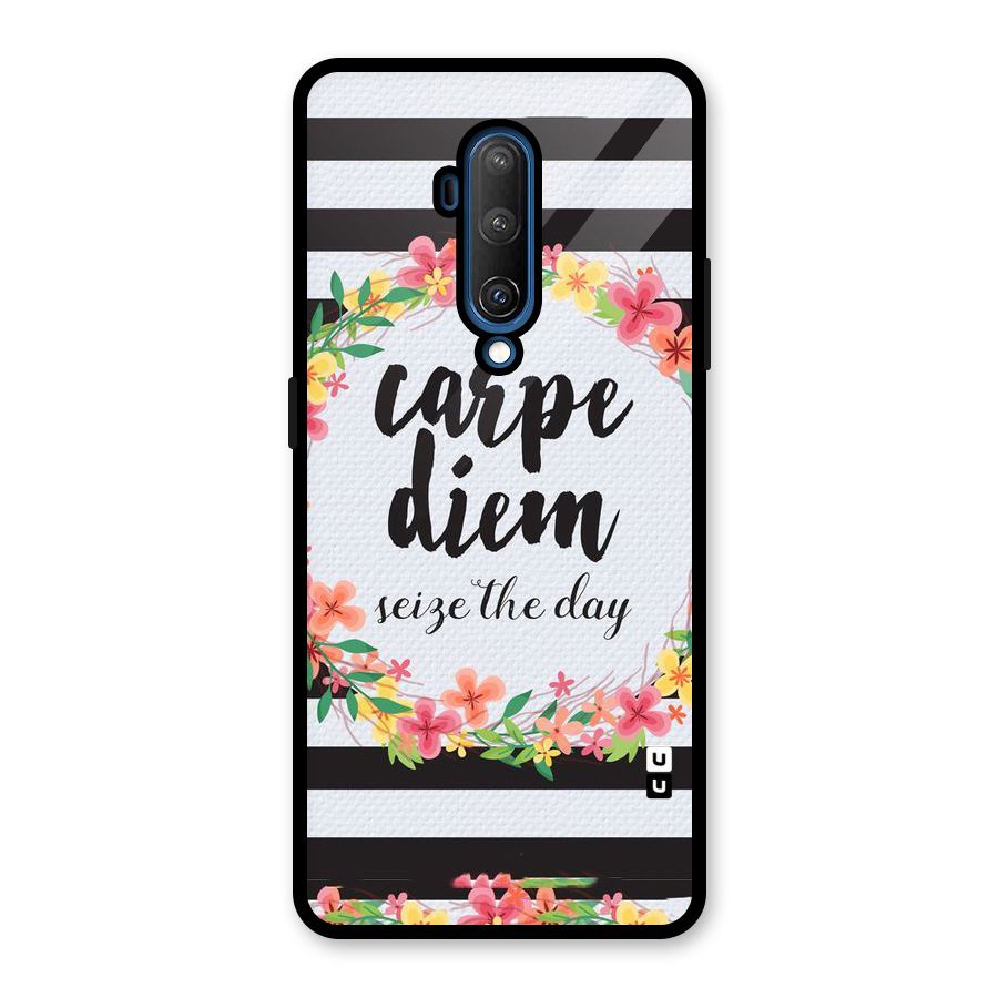 Floral Seize The Day Glass Back Case for OnePlus 7T Pro