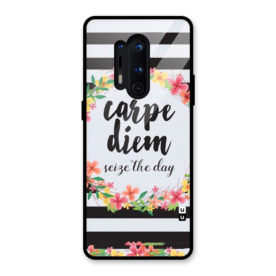 Floral Seize The Day Glass Back Case for OnePlus 8 Pro