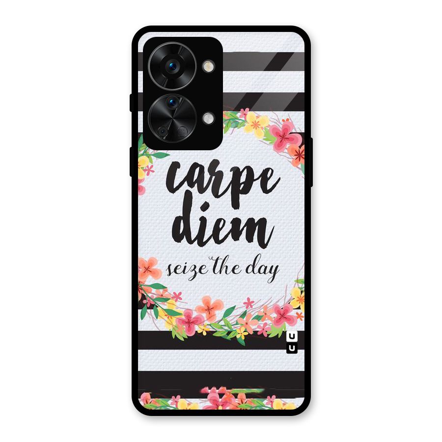 Floral Seize The Day Glass Back Case for OnePlus Nord 2T