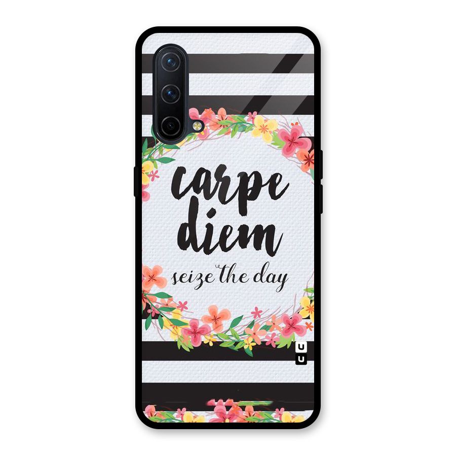 Floral Seize The Day Glass Back Case for OnePlus Nord CE 5G