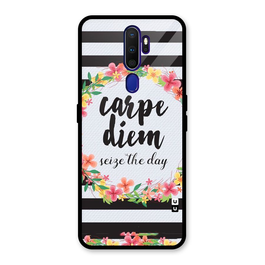 Floral Seize The Day Glass Back Case for Oppo A9 (2020)