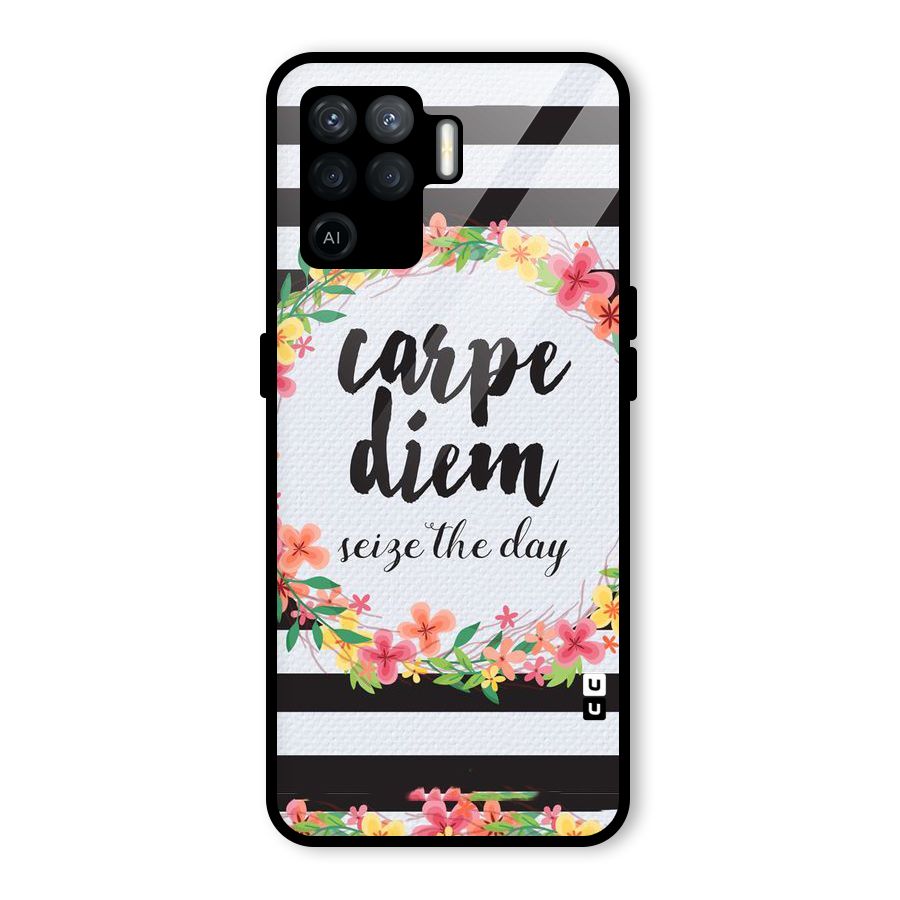 Floral Seize The Day Glass Back Case for Oppo F19 Pro