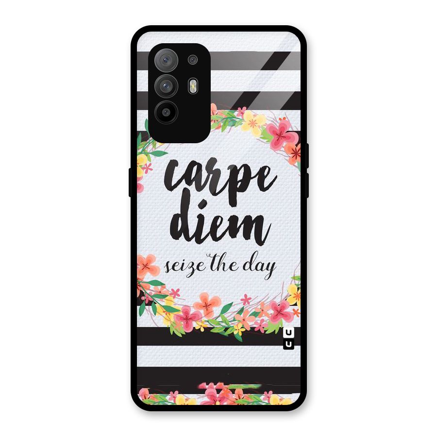 Floral Seize The Day Glass Back Case for Oppo F19 Pro Plus 5G