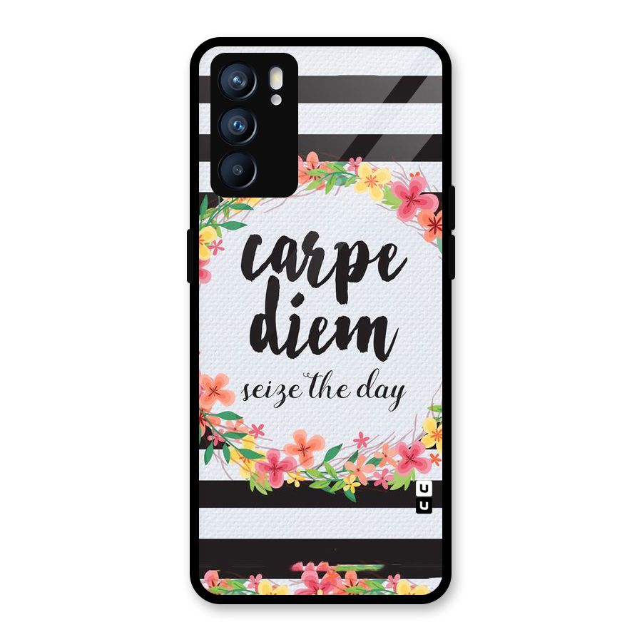 Floral Seize The Day Glass Back Case for Oppo Reno6 5G