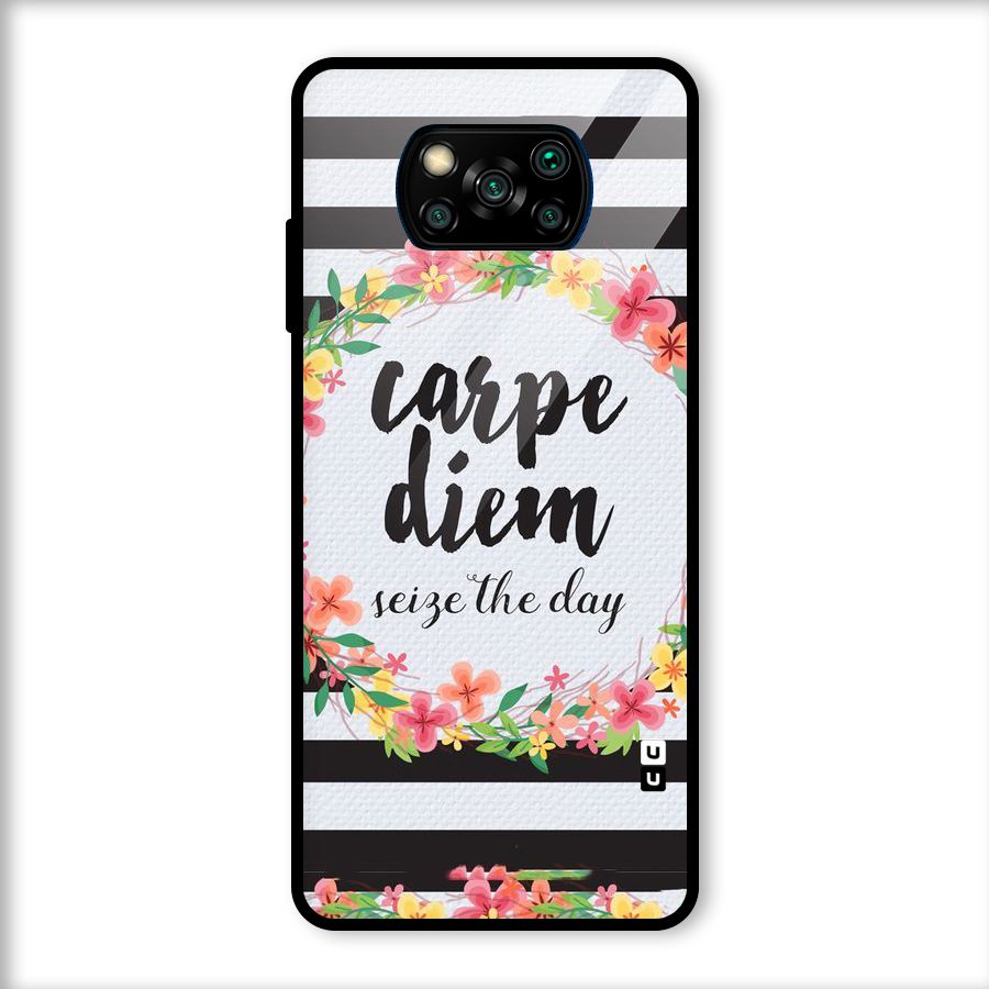 Floral Seize The Day Glass Back Case for Poco X3