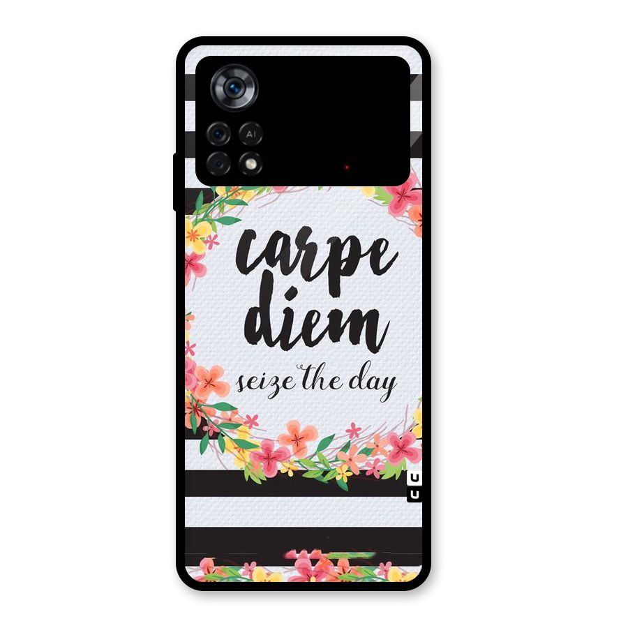 Floral Seize The Day Glass Back Case for Poco X4 Pro 5G