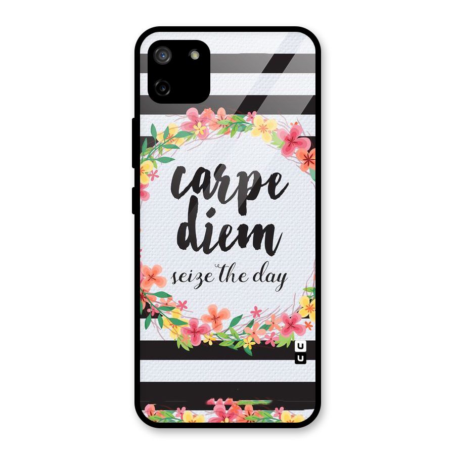 Floral Seize The Day Glass Back Case for Realme C11