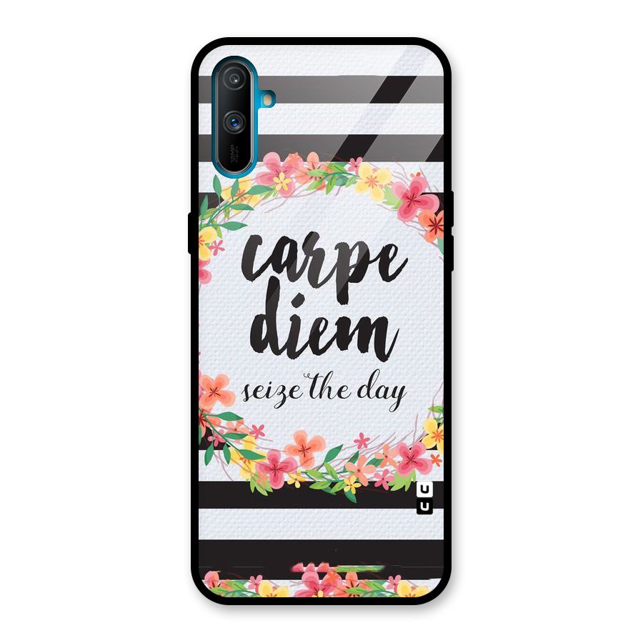 Floral Seize The Day Glass Back Case for Realme C3