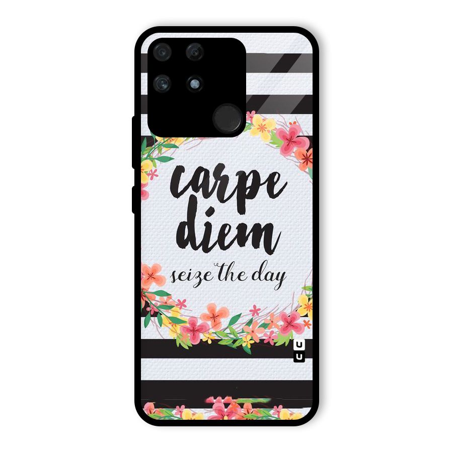 Floral Seize The Day Glass Back Case for Realme Narzo 50A