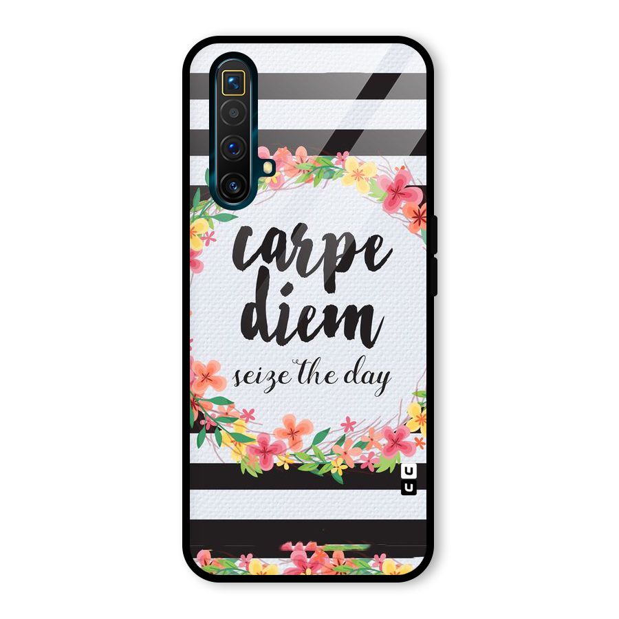 Floral Seize The Day Glass Back Case for Realme X3 SuperZoom