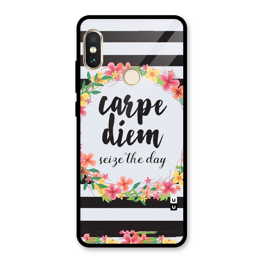 Floral Seize The Day Glass Back Case for Redmi Note 5 Pro