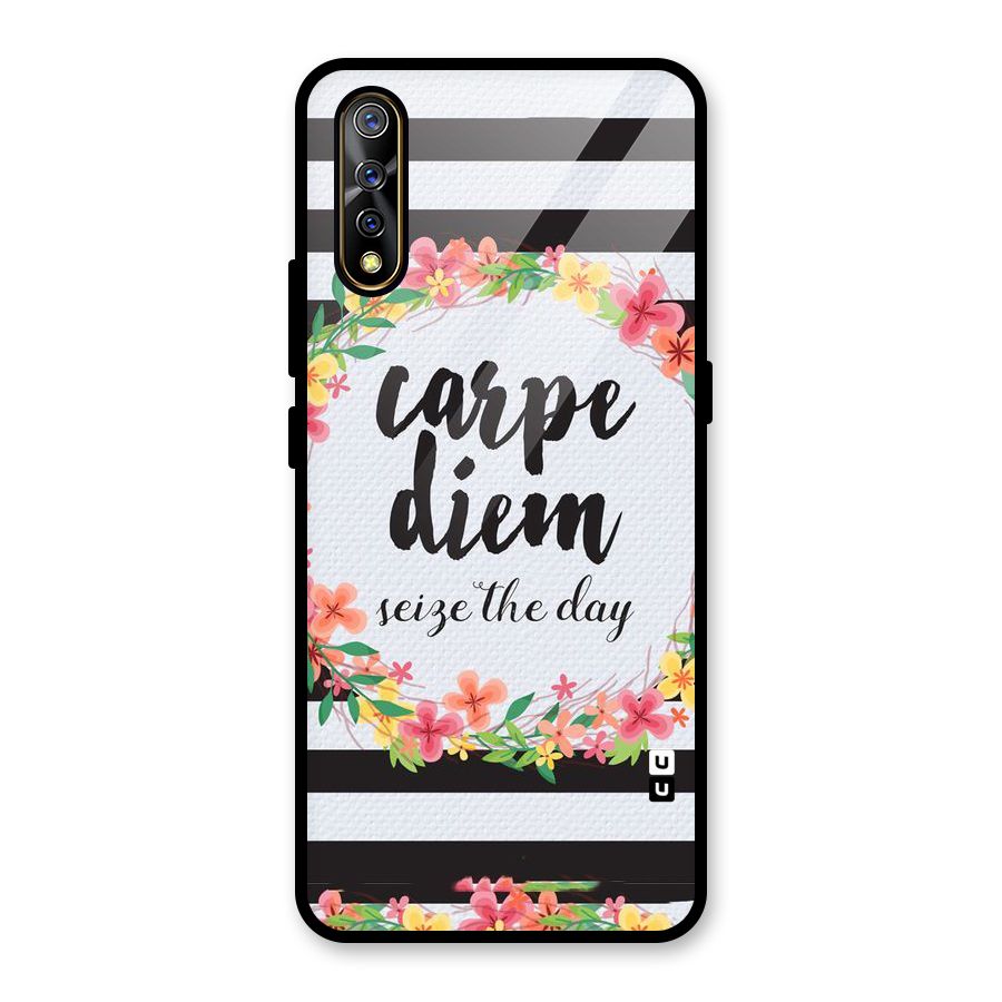 Floral Seize The Day Glass Back Case for Vivo S1