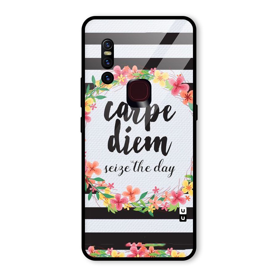 Floral Seize The Day Glass Back Case for Vivo V15