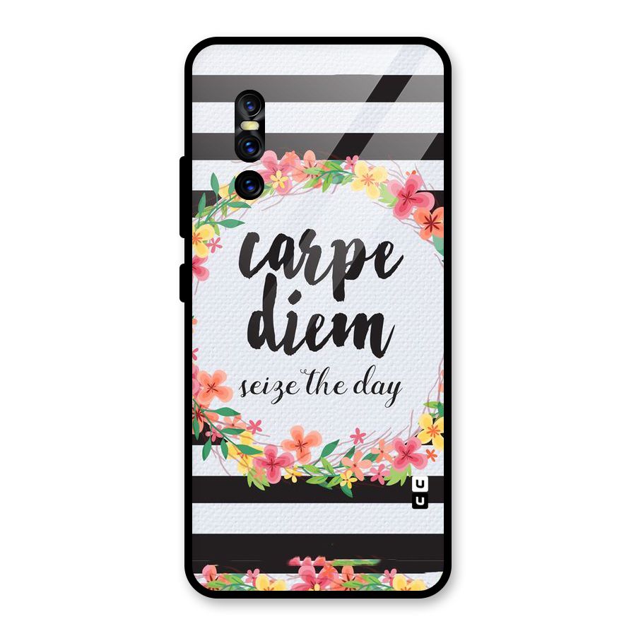 Floral Seize The Day Glass Back Case for Vivo V15 Pro