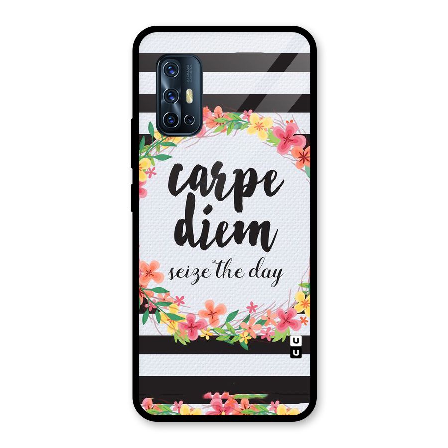 Floral Seize The Day Glass Back Case for Vivo V17