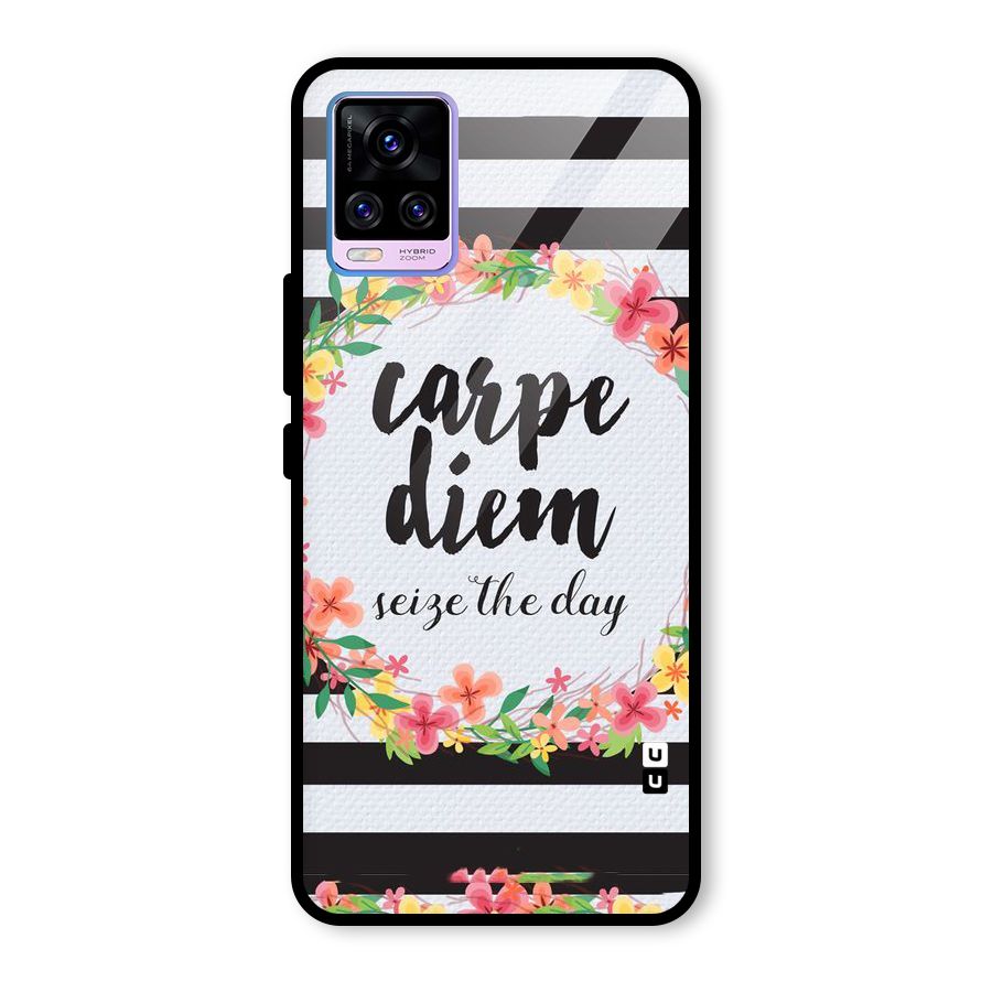 Floral Seize The Day Glass Back Case for Vivo V20 Pro