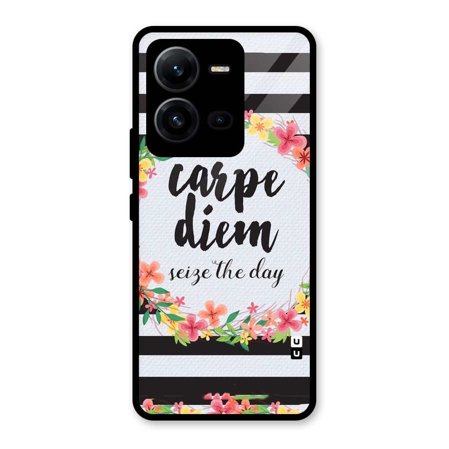 Floral Seize The Day Glass Back Case for Vivo V25