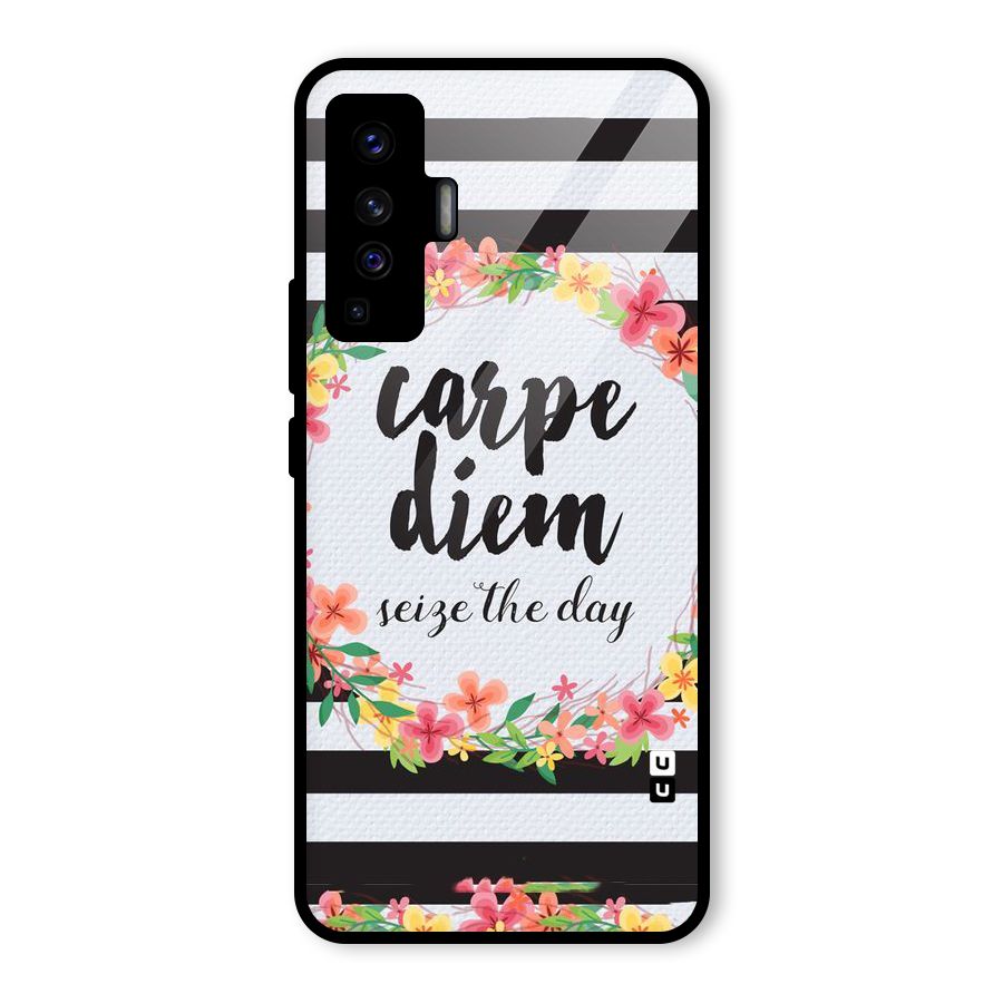 Floral Seize The Day Glass Back Case for Vivo X50
