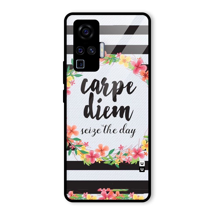 Floral Seize The Day Glass Back Case for Vivo X50 Pro