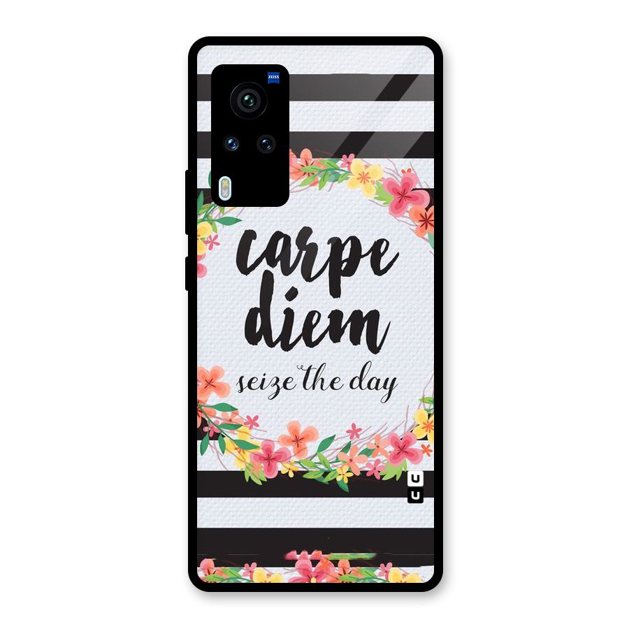 Floral Seize The Day Glass Back Case for Vivo X60 Pro