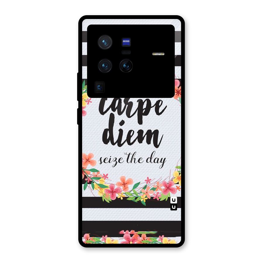Floral Seize The Day Glass Back Case for Vivo X80 Pro