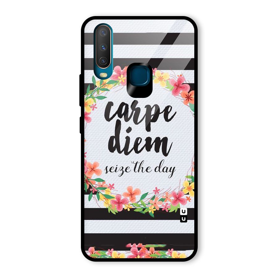 Floral Seize The Day Glass Back Case for Vivo Y15