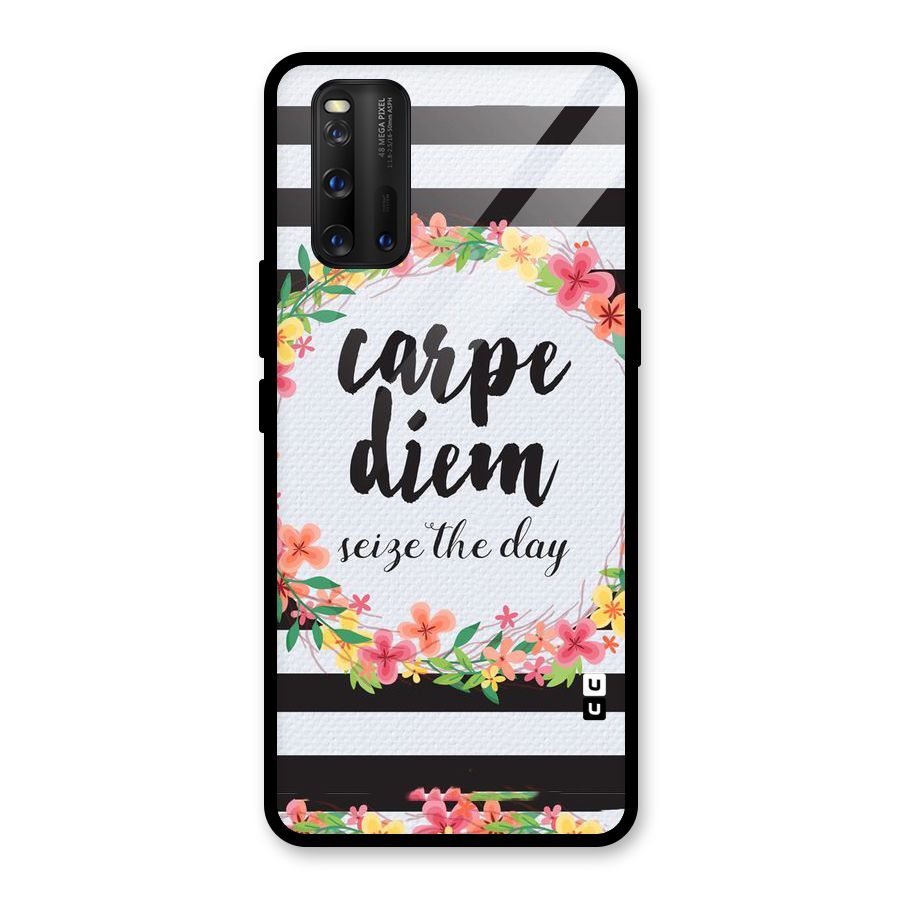 Floral Seize The Day Glass Back Case for Vivo iQOO 3